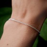 Thick minimalist recycled 925 silver bracelet for women, accumulati...