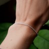 Bracelet en argent 925 recyclé minimaliste épais pour femme chaine popcorn accumulable et réglable