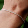 Bracelet en argent 925 recyclé minimaliste épais pour femme chaine popcorn accumulable et réglable