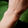 Bracelet en argent 925 recyclé minimaliste épais pour femme chaine popcorn accumulable et réglable