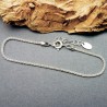 Thick minimalist recycled 925 silver bracelet for women, accumulative and adjustable popcorn chain