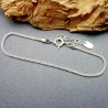 Thick minimalist recycled 925 silver bracelet for women, accumulative and adjustable popcorn chain