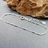 Minimalist recycled 925 silver bracelet for women fine chain with alternating tubes
