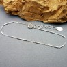 Minimalist recycled 925 silver bracelet for women fine chain with alternating tubes