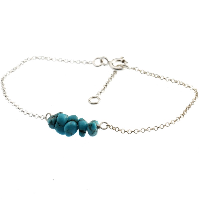 Bracelet réglable en argent massif et turquoises Basic 25,00 € Bracelet réglable en argent massif et turquoises Basic 25,00 €