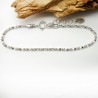 Minimalist recycled 925 silver bracelet for women with diamond popcorn chain