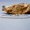 Minimalist recycled 925 silver bracelet for women with diamond popcorn chain