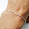 Minimalistisches Armband aus recyceltem 925er Silber für Damen mit Diamant-Popcorn-Kette