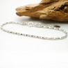 Minimalist recycled 925 silver bracelet for women with diamond popcorn chain