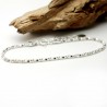 Minimalist recycled 925 silver bracelet for women with diamond popcorn chain