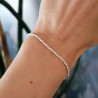 Minimalistisches Armband aus recyceltem 925er Silber für Damen mit Diamant-Popcorn-Kette