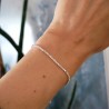 Minimalistisches Armband aus recyceltem 925er Silber für Damen mit Diamant-Popcorn-Kette