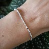 Minimalist recycled 925 silver bracelet for women with diamond popcorn chain