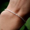 Minimalistisches Armband aus recyceltem 925er Silber für Damen mit Diamant-Popcorn-Kette