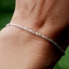 Minimalistisches Armband aus recyceltem 925er Silber für Damen mit Diamant-Popcorn-Kette