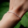Bracelet chaine maille popcorn diamantée minimaliste en argent 925 recyclé ♻ ajustable pour femme.