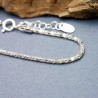 Minimalistisches Armband aus recyceltem 925er Silber für Damen mit Diamant-Popcorn-Kette