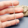 Minimalist recycled 925 silver bracelet for women with diamond popcorn chain