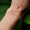 Bracelet en argent 925 recyclé minimaliste pour femme perles alternés