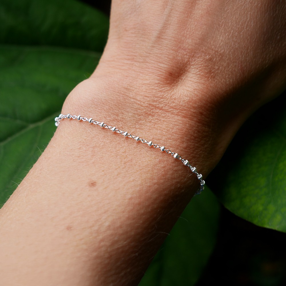 Bracelet d'été Perles d'Argent sur fil, Ré