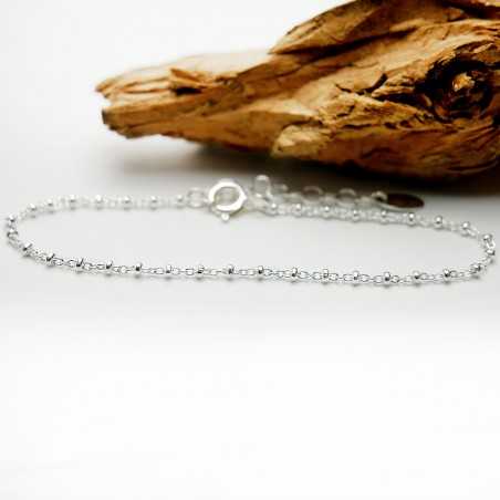 Bracelet en argent 925 recyclé minimaliste pour femme perles alternés