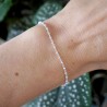 Bracelet en argent 925 recyclé minimaliste pour femme perles alternés