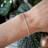Bracelet en argent 925 recyclé minimaliste pour femme perles alternés
