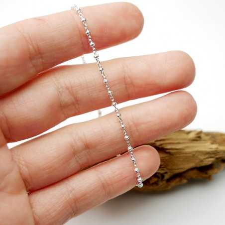 Minimalist recycled 925 silver bracelet for women with alternating beads