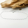 Minimalist recycled 925 silver bracelet for women with alternating square beads