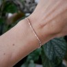 Minimalistisches Armband aus recyceltem 925er Silber für Damen mit abwechselnden quadratischen Perlen