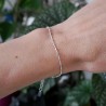 Minimalist recycled 925 silver bracelet for women with alternating square beads