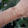 Minimalistisches Armband aus recyceltem 925er Silber für Damen mit abwechselnden quadratischen Perlen