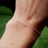 Minimalist recycled 925 silver bracelet for women with alternating square beads