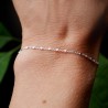 Minimalist recycled 925 silver bracelet for women with alternating square beads