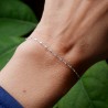 Minimalist recycled 925 silver bracelet for women with alternating square beads