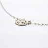 Collier ras de cou en argent massif 925 Litchi solitaire artisanat français