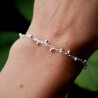 Minimalist recycled 925 silver bracelet for women with alternating beads