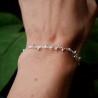 Bracelet en argent 925 recyclé minimaliste pour femme avec perles alternées