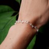 Bracelet en argent 925 recyclé minimaliste pour femme avec perles alternées