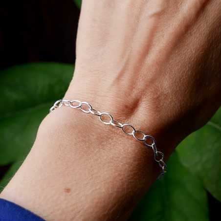 Armband aus recyceltem 925er Silber für Damen mit großen ovalen Gliedern