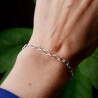 Bracelet en argent 925 recyclé pour femme grandes mailles ovales