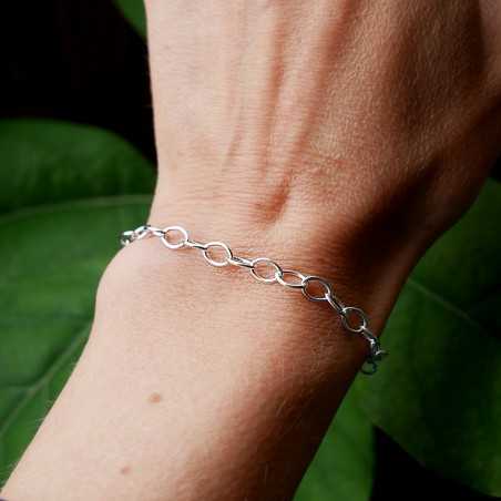 Armband aus recyceltem 925er Silber für Damen mit großen ovalen Gliedern
