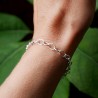 Bracelet en argent 925 recyclé pour femme grandes mailles ovales