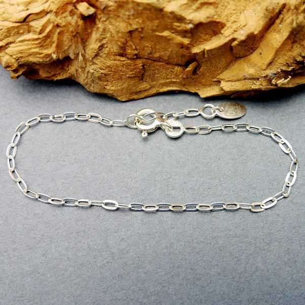 Bracelet en argent 925 recyclé minimaliste pour femme mailles ovales