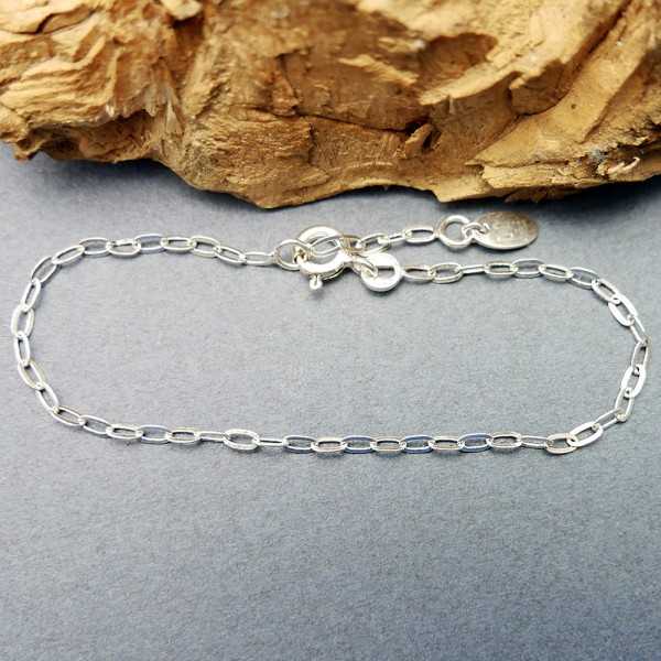 Bracelet en argent 925 recyclé minimaliste pour femme mailles ovales