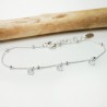 Minimalist Hearts&nbsp;bracelet with fine alternating round beads chain in recycled 925 silver for women