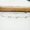 Minimalist Hearts&nbsp;bracelet with fine alternating round beads chain in recycled 925 silver for women
