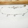 Minimalist Hearts&nbsp;bracelet with fine alternating round beads chain in recycled 925 silver for women
