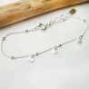 Minimalist Hearts&nbsp;bracelet with fine alternating round beads chain in recycled 925 silver for women