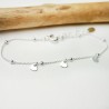 Minimalist Hearts&nbsp;bracelet with fine alternating round beads chain in recycled 925 silver for women